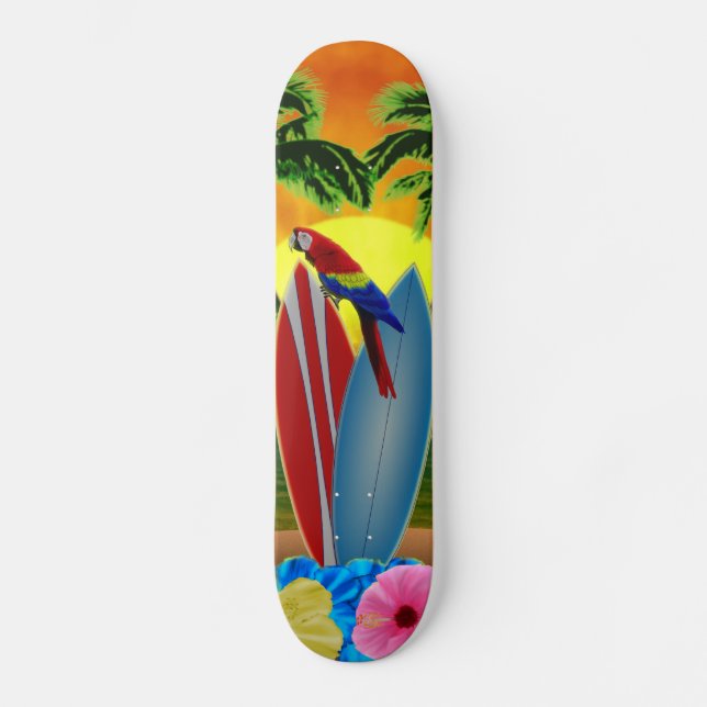 Tropical Sunset Skateboard Deck (Front)