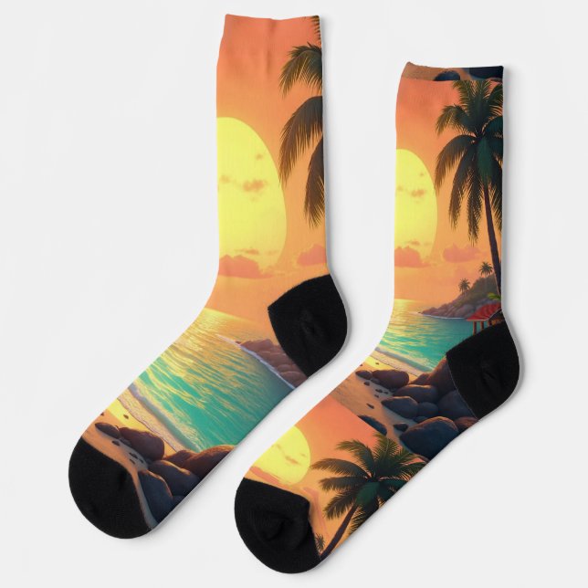 Tropical sunset socks (Left)