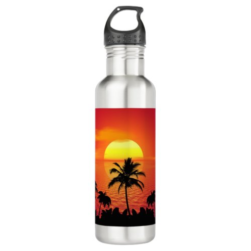 Tropical Sunset Stainless Steel Water Bottle