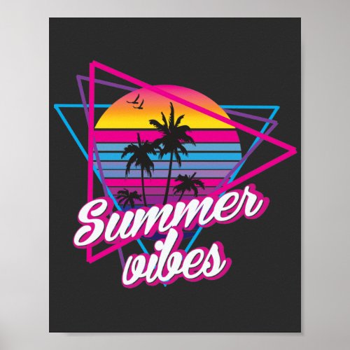 Tropical Sunset Summer Vibes Poster