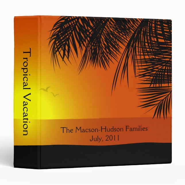 Tropical Sunset Sunrise Beach Photo Album 3 Ring Binder (Front/Spine)