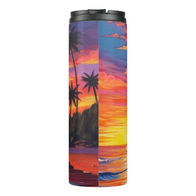 Tropical Sunset Thermal Tumbler (Back)