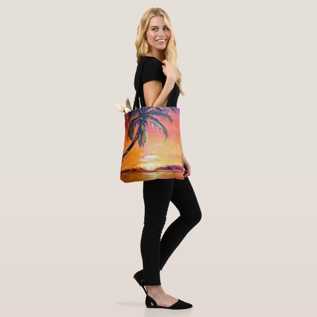 Tropical Sunset Tote Bag (On Model)