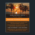 Tropical Sunset Vacation, Travel Agent Advert  Flyer<br><div class="desc">Tropical Sunset Vacation,  Travel Agent Advertising Flyers By The Business Card Store.</div>