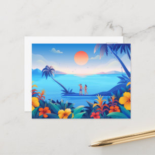 Tropical Sunset – Warm Holiday Postcard