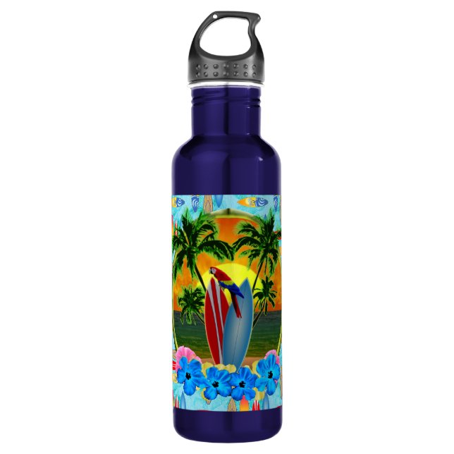 Tropical Sunset Water Bottle (Front)
