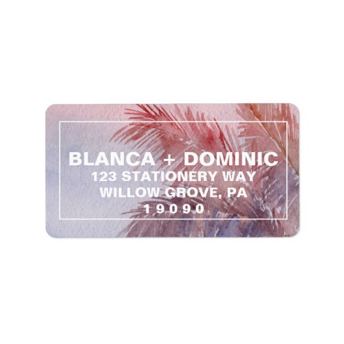 Tropical Sunset Wedding Label