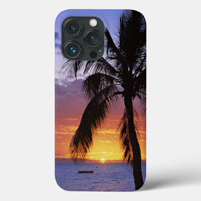 Tropical Sunset with Palm Tree Case-Mate iPhone Ca Case-Mate iPhone Case (Back)