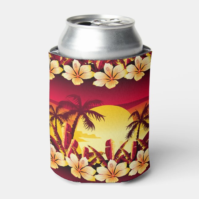 Tropical sunset with palms can cooler (Can Front)