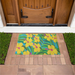 Tropical Sunshine Hibiscus  Doormat