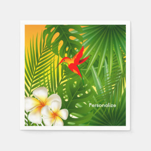 Tropical Sunshine with a Hummingbird Paper Napkins