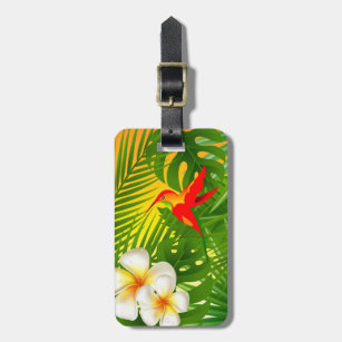 Tropical Sunshine with a Little  Hummingbird Luggage Tag