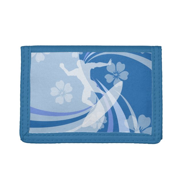 Tropical Surf Blue Trifold Wallet (Front)