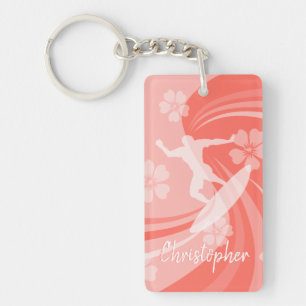 Tropical Surf Coral Keychain