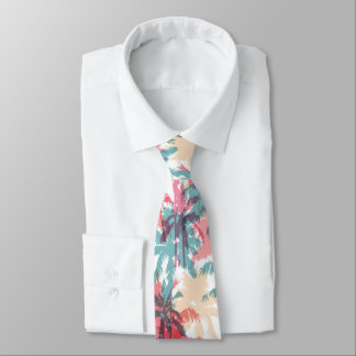 Tropical Surf | Ocean Beach | Seaside Palm Trees Neck Tie