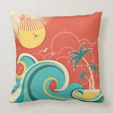 Tropical Surf Wave Pillow Tropical Surf Wave Pillow