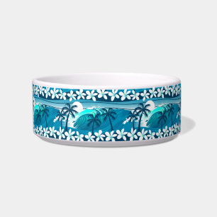 Tropical surf wave with palm trees bowl