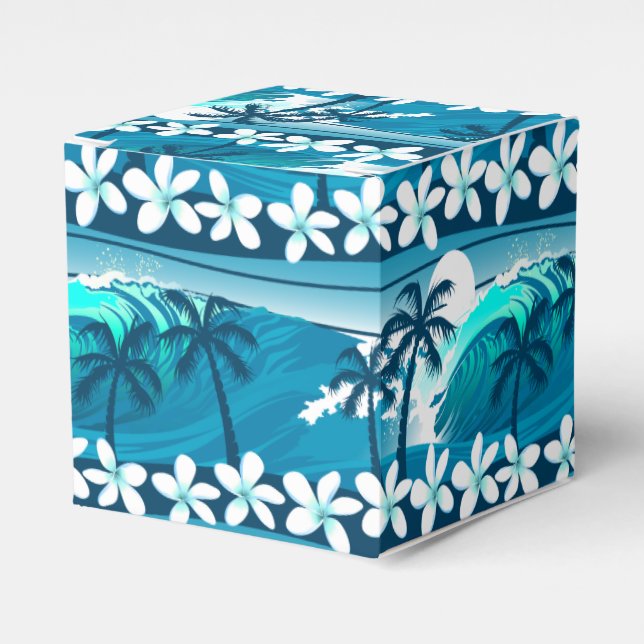 Tropical surf wave with palm trees favor boxes (Front Side)