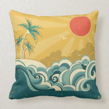Tropical Surf Waves Pillow Tropical Surf Waves Pillow