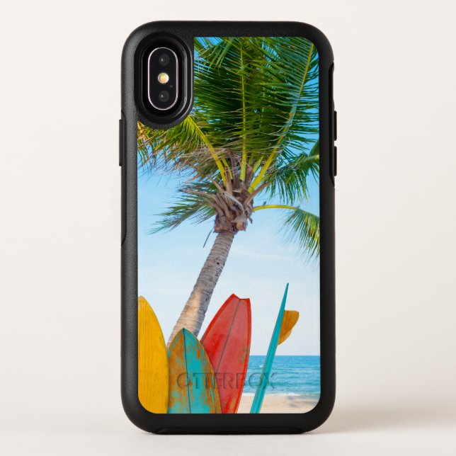 Tropical Surfboard Beach Otterbox iPhone Case (Back)