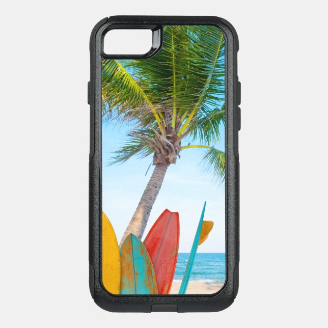 Tropical Surfboard Beach Otterbox iPhone Case (Back)
