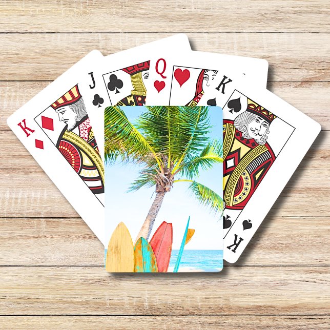 Tropical Surfboard Beach Poker Cards (Creator Uploaded)