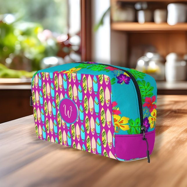 Tropical Surfboards and Hibiscus Flowers Dopp Kit (Creator Uploaded)