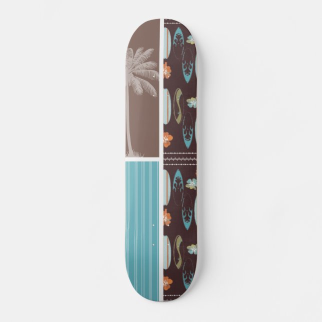 Tropical Surfboards & Hibiscus Skateboard (Front)