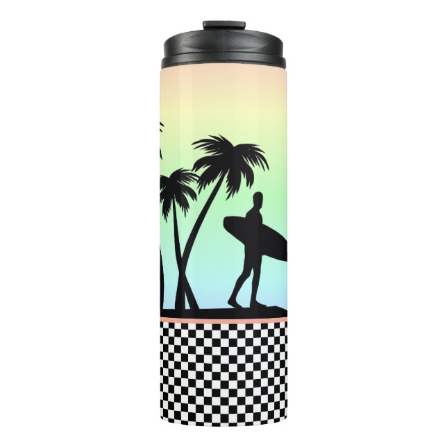 Tropical Surfer Personalized Thermal Tumbler (Front)