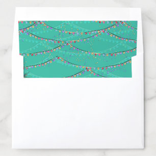 Tropical Surfing Santa Holiday Gift Bag Envelope Liner