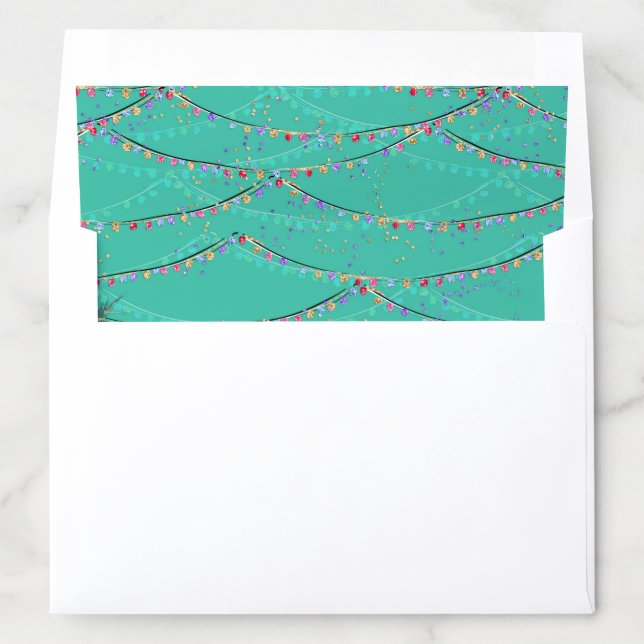 Tropical Surfing Santa Holiday Gift Bag Envelope Liner (In Envelope)
