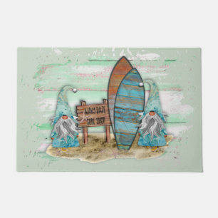 Tropical Surfing Watercolor Beach Gnomes Doormat