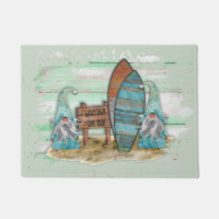 Tropical Surfing Watercolor Beach Gnomes