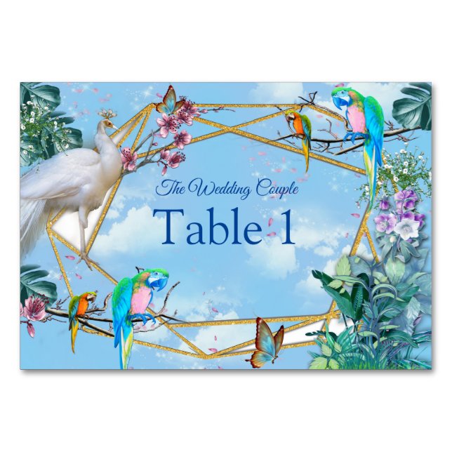 Tropical Surreal Landscape Table Number (Front)