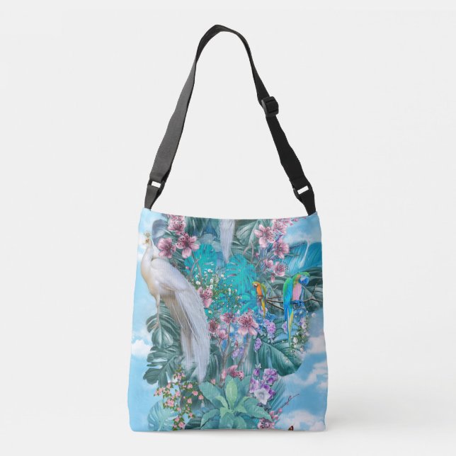 Tropical Surrealism Fantasy Crossbody Bag (Back)