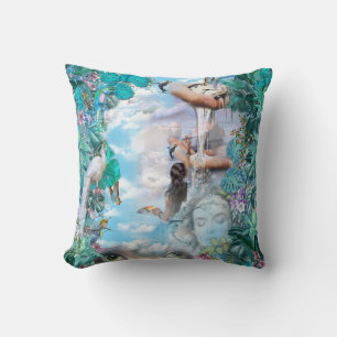Tropical Surrealism Fantasy Throw Pillow
