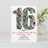 Tropical Sweet 16 16th Birthday Party Invitation (Standing Front)