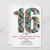 Tropical Sweet 16 16th Birthday Party Invitation (Front)