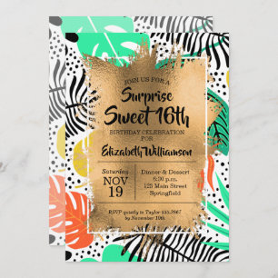 Tropical Sweet 16th Birthday Invitations
