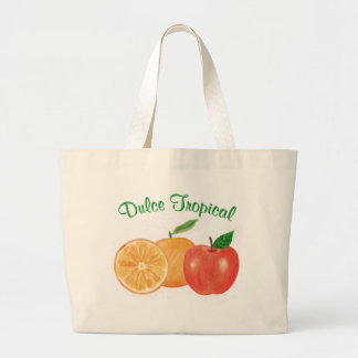 Tropical Sweet: Orange and Apple Large Tote Bag