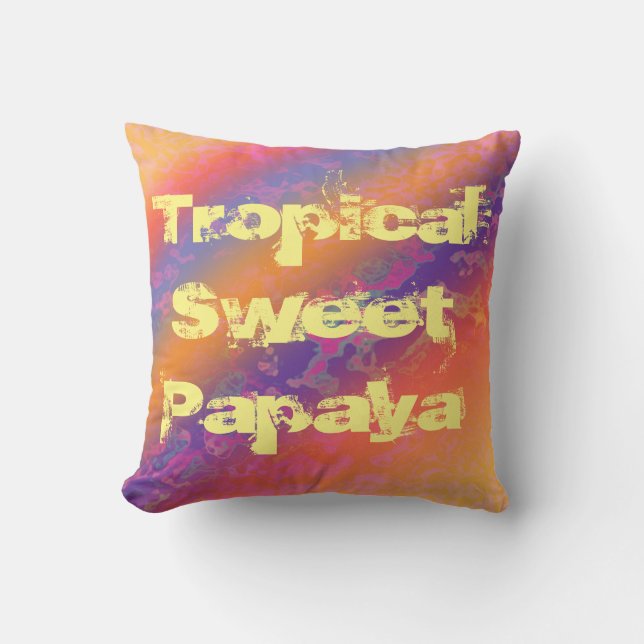 Tropical Sweet Papaya Throw Pillow (Front)