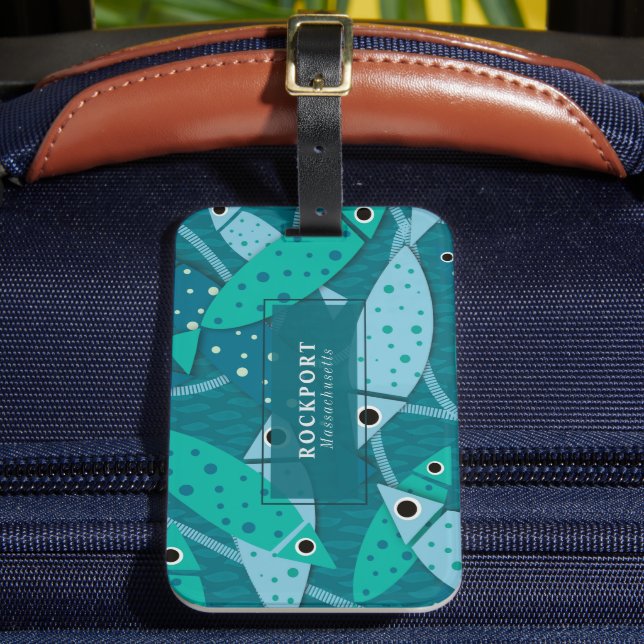 Tropical Swimming Fish Pattern Customized  Luggage Tag (Front Insitu 2)