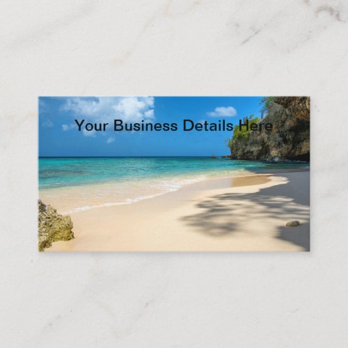 Tropical Tahiti Sandy Island Beach  Business Card