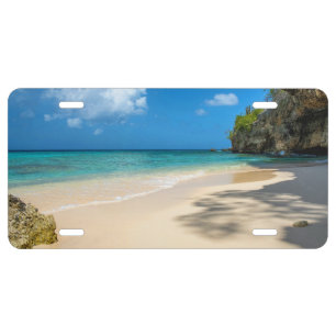 Tropical Tahiti Sandy Island Beach License Plate
