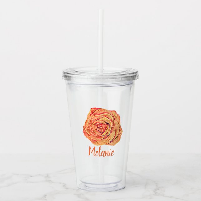 Tropical Tangerine Acrylic Tumbler (Front)