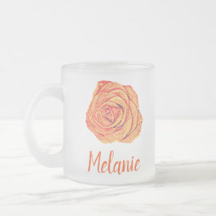 Tropical Tangerine Frosted Glass Coffee Mug