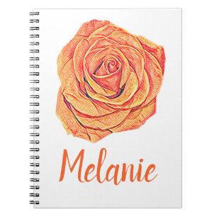 Tropical Tangerine Rose Notebook
