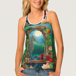 Tropical Tank Top original art. piece seahorse