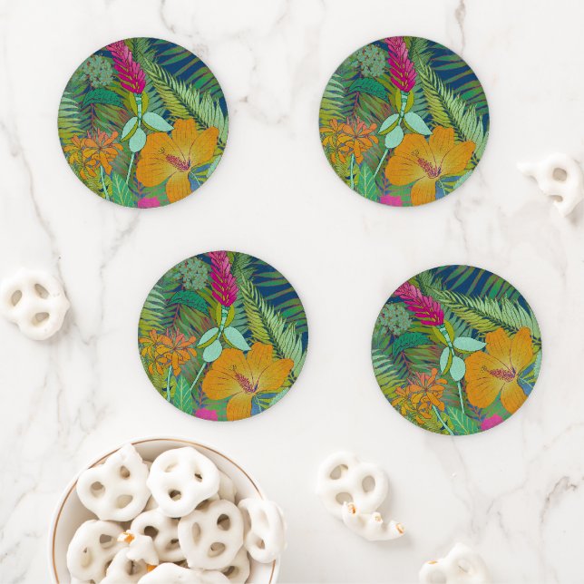 Tropical Tapestry II Coaster Set (In Situ)