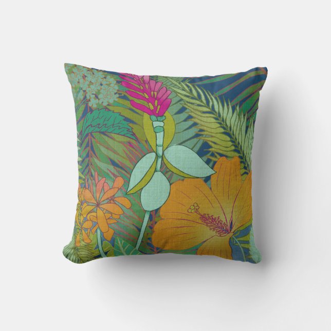 Tropical Tapestry II Throw Pillow (Front)